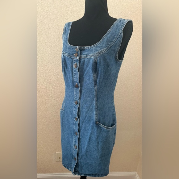 Vintage 80s Banana Republic Button Up Jean Dress Small - Picture 2 of 10